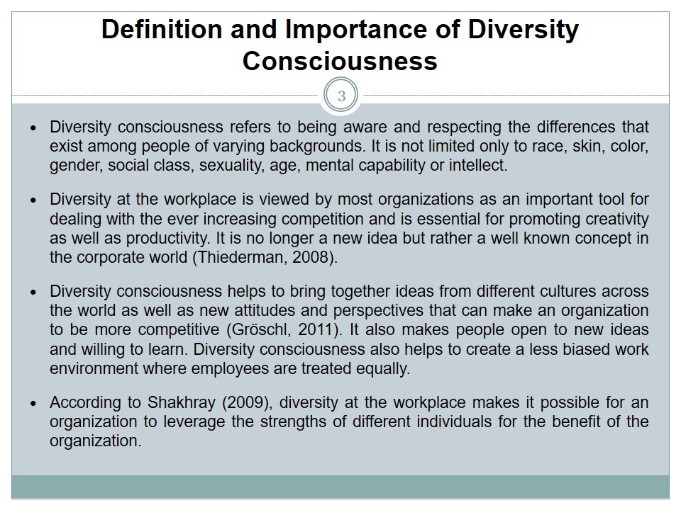 Definition and Importance of Diversity Consciousness