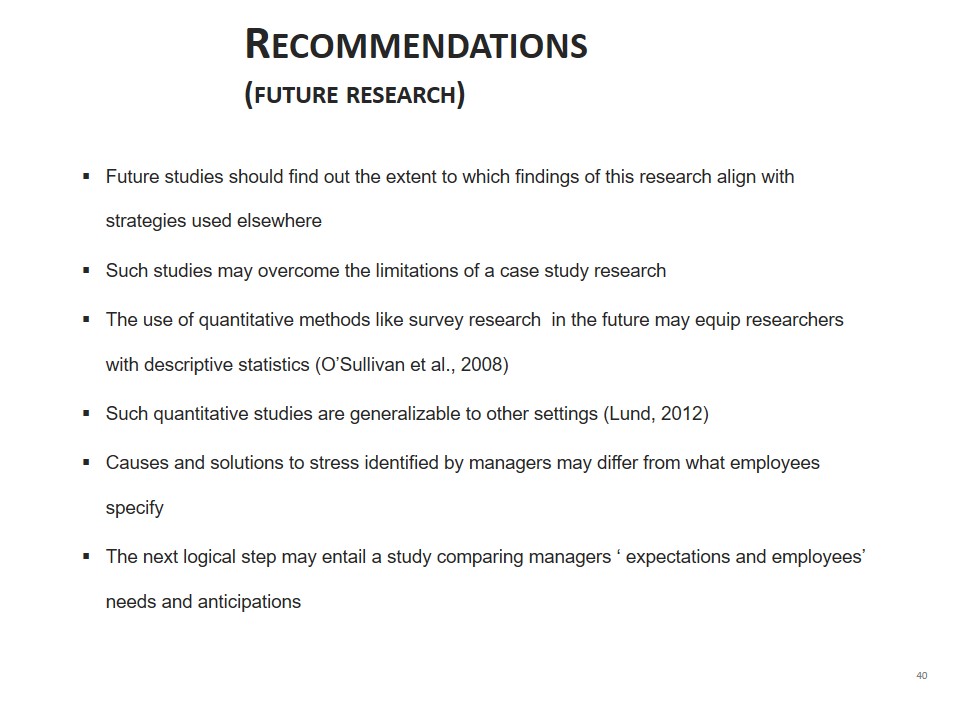Recommendations (future research)