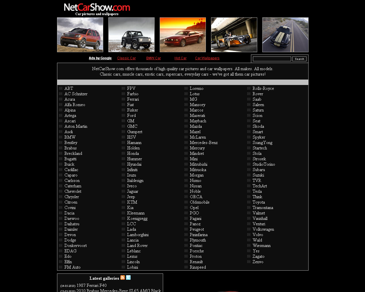 The Net Car Show Homepage