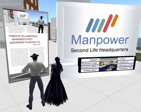 Manpower's presence in Second Life. 2010. Web.