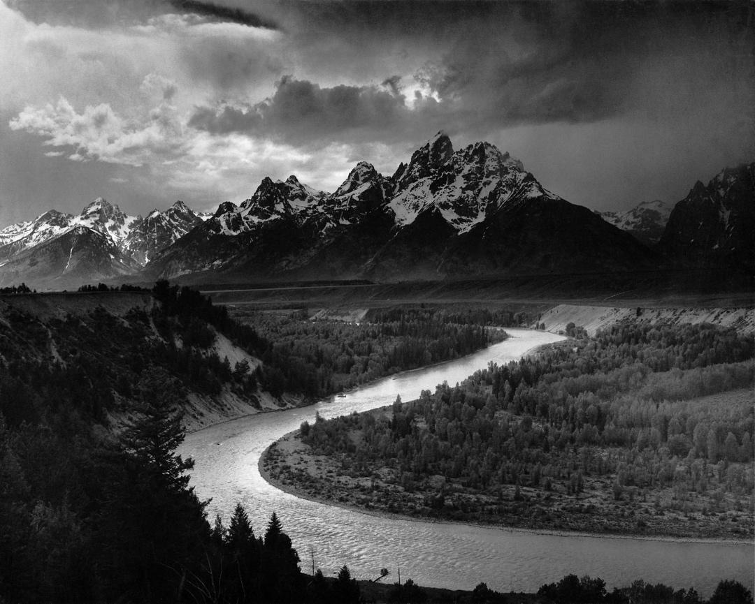 Adams. Tetons and Snake River, Grand Tetons National Park, 1942. Gelatin silver print