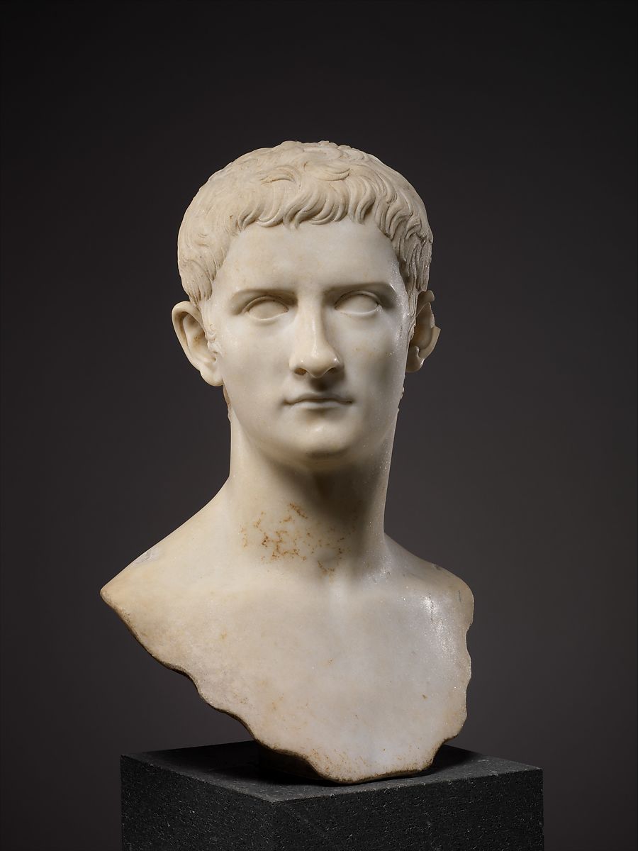 Marble portrait bust of the emperor Gaius, known as Caligula.