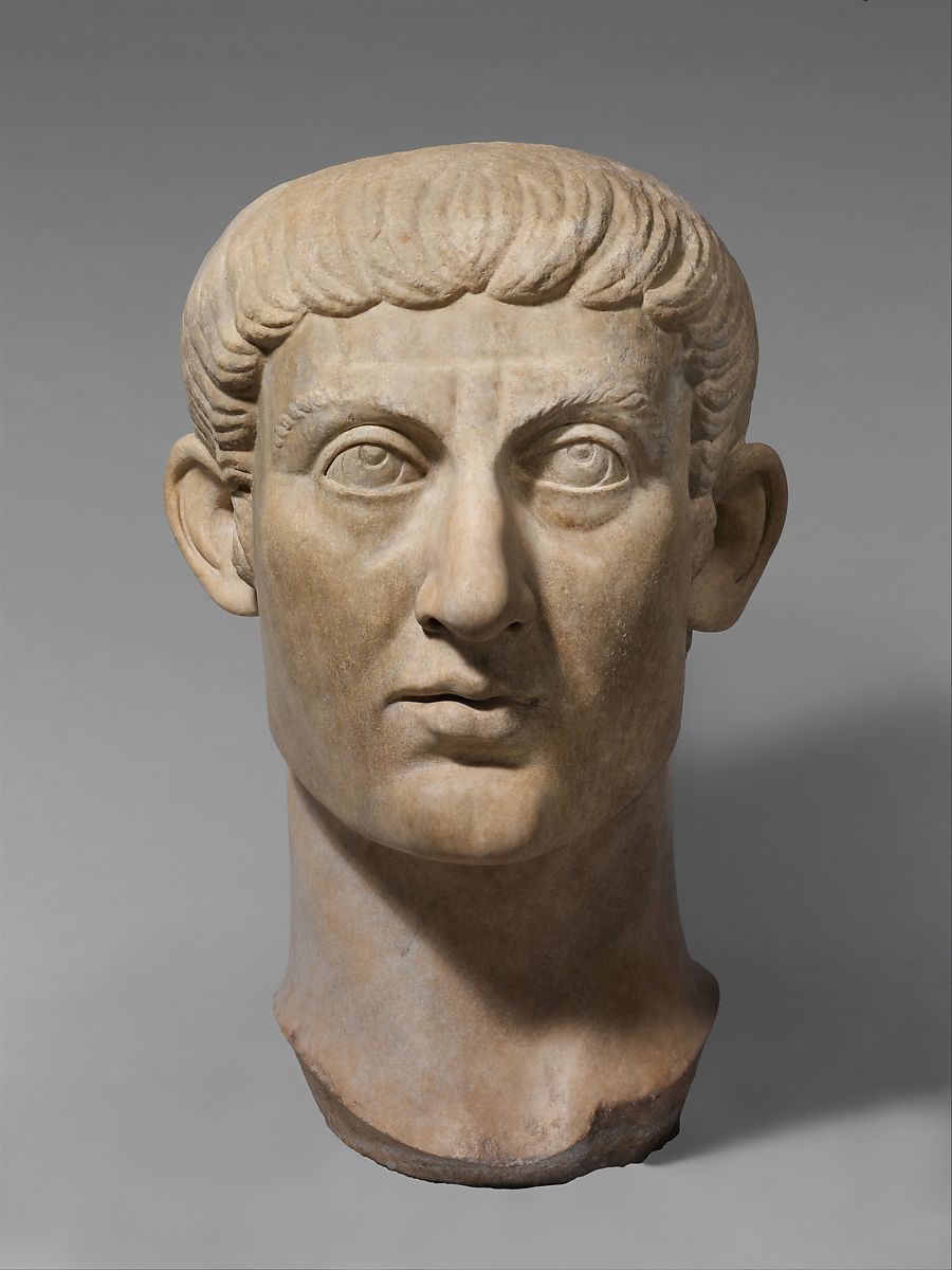 Marble portrait head of the Emperor Constantine Ica.