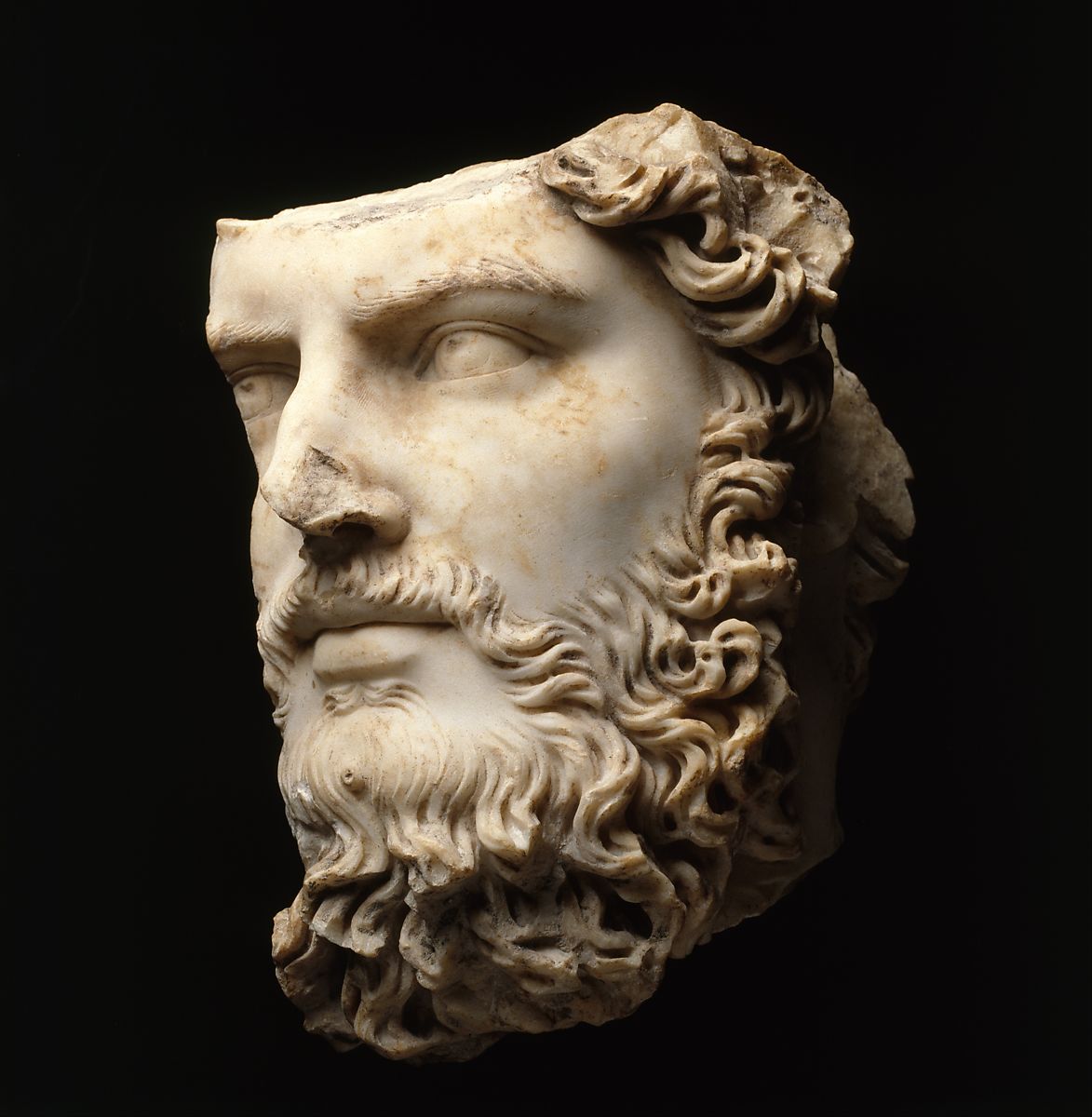 Marble portrait head of the Emperor Constantine Ica.