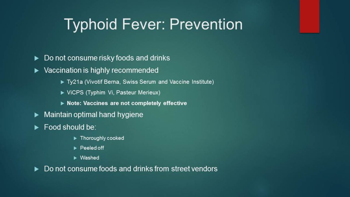 Typhoid Fever: Prevention