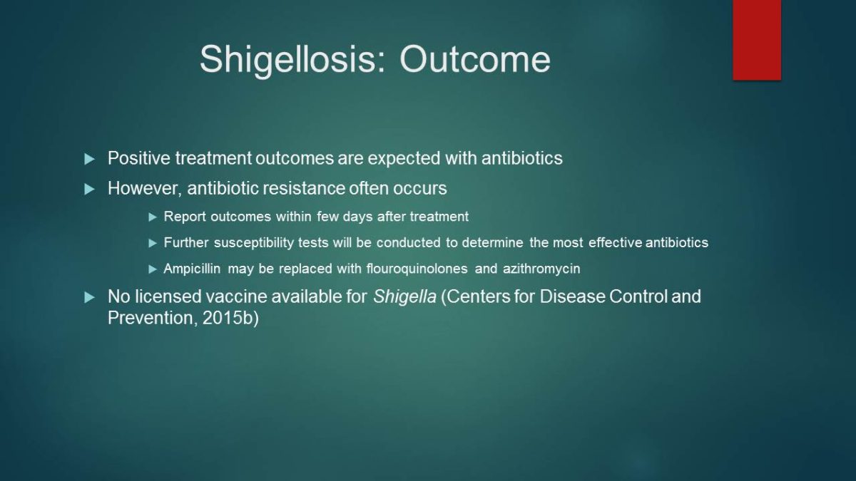 Shigellosis: Outcome