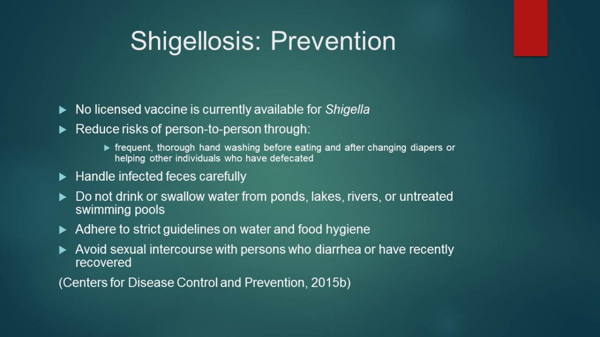 Shigellosis: Prevention