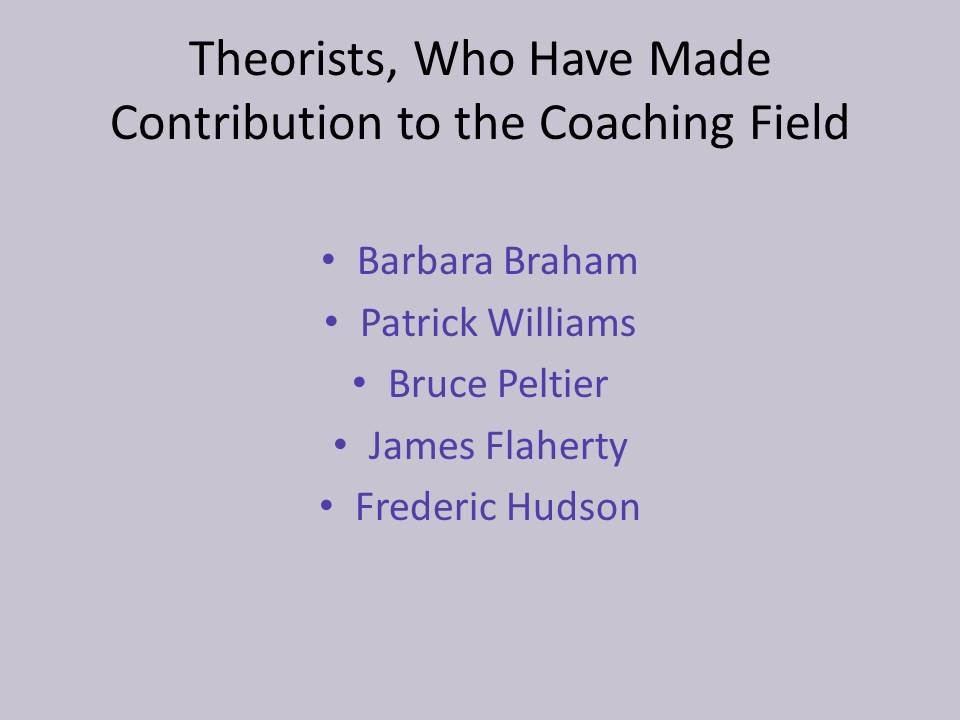 Theorists, Who Have Made Contribution to the Coaching Field