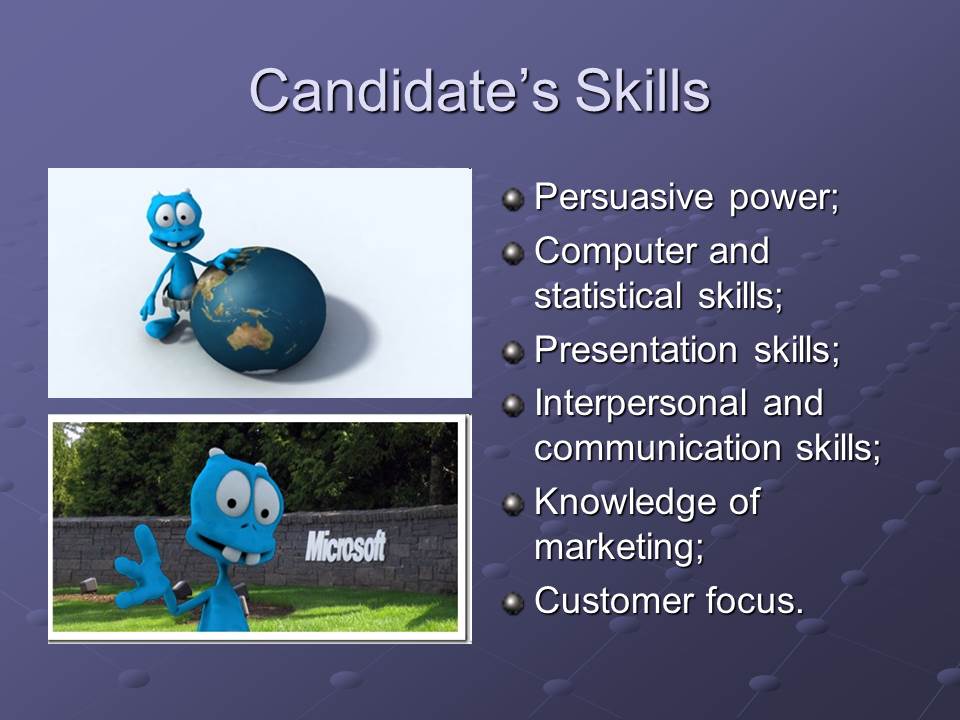 Candidate’s Skills