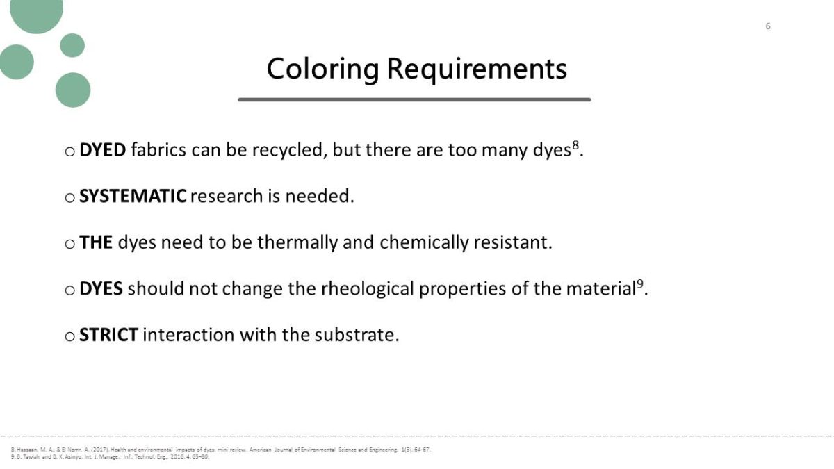 Coloring Requirements