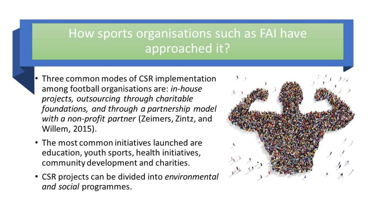 How sports organisations such as FAI have approached it?