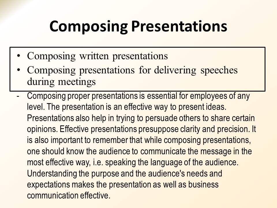 Composing Presentations