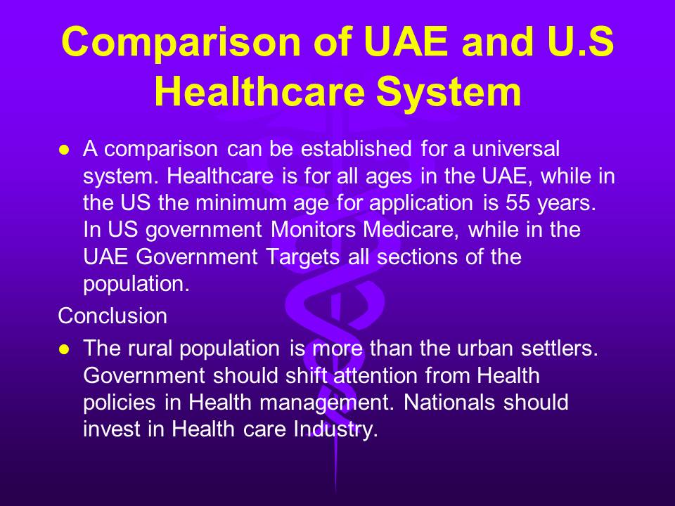 Comparison of UAE and U.S Healthcare System
