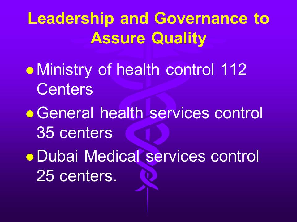 Leadership and Governance to Assure Quality