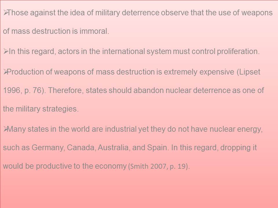Military Security (Nuclear Deterrence) 