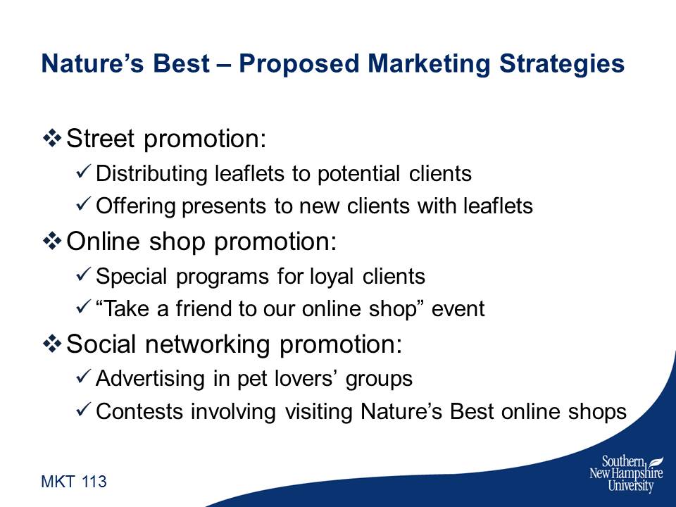Nature’s Best – Proposed Marketing Strategies