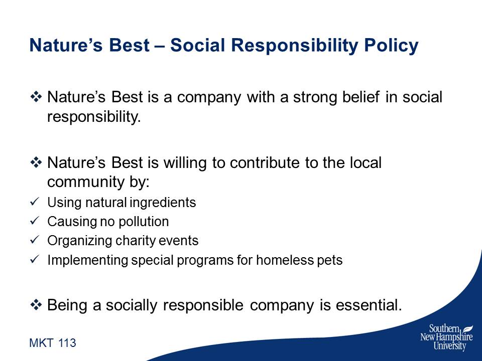 Nature’s Best – Social Responsibility Policy