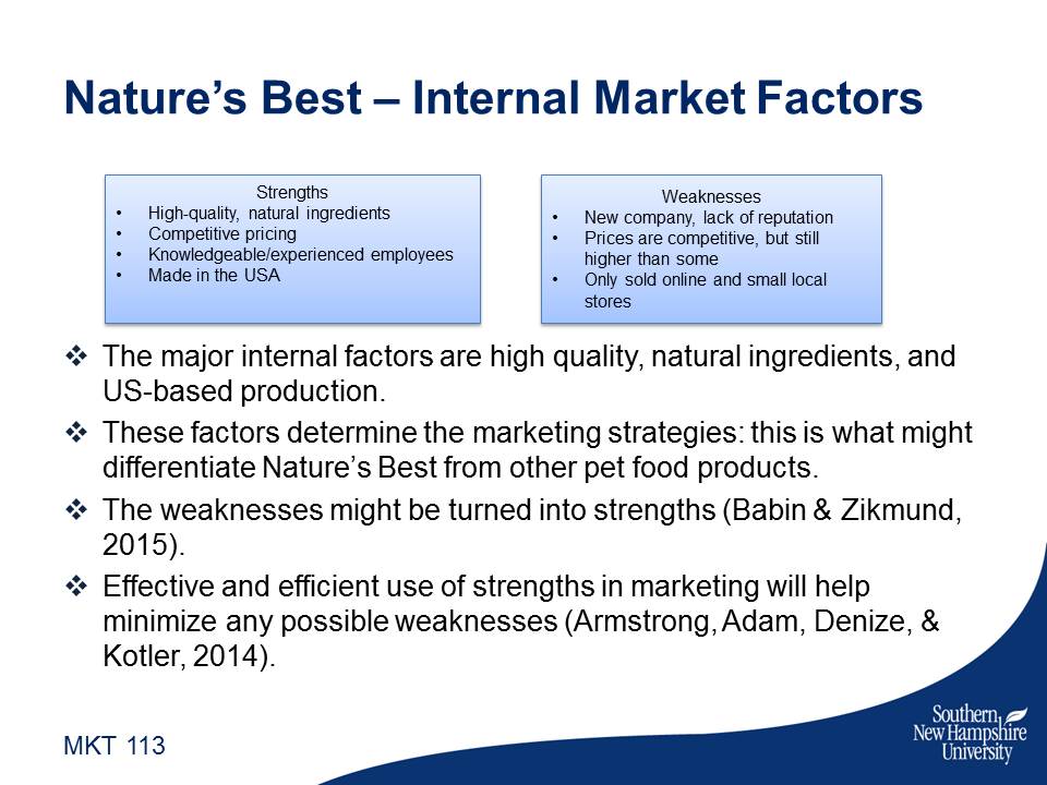 Nature’s Best – Internal Market Factors