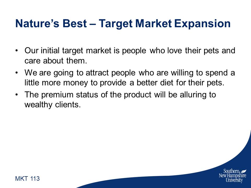 Nature’s Best – Target Market Expansion