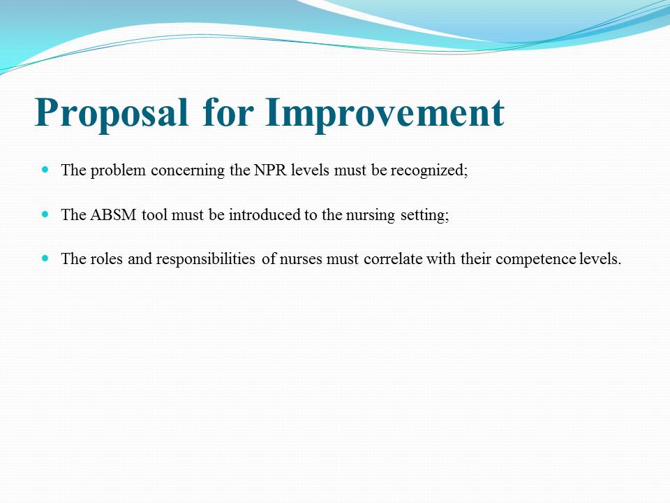 Proposal for Improvement