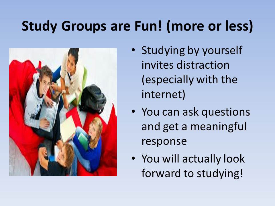 Study Groups are Fun! (more or less)