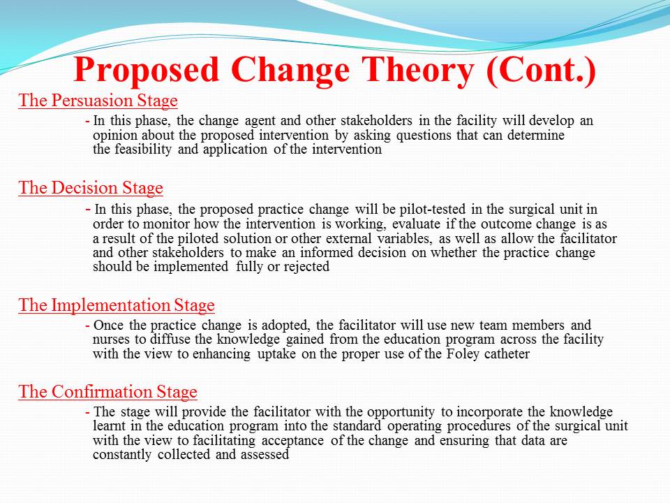 Proposed Change Theory