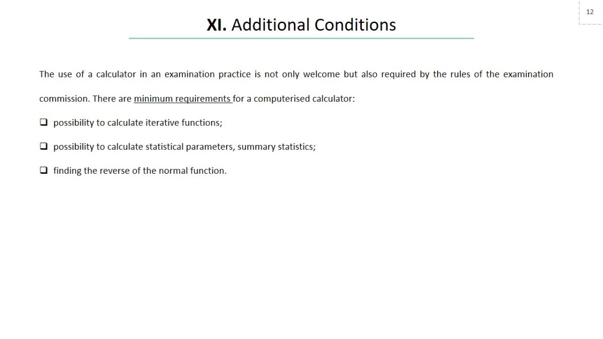 Additional Conditions