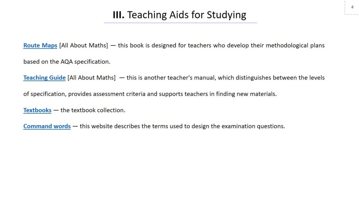 Teaching Aids for Studying