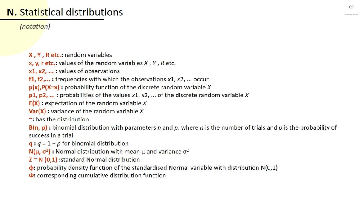 Statistical distributions