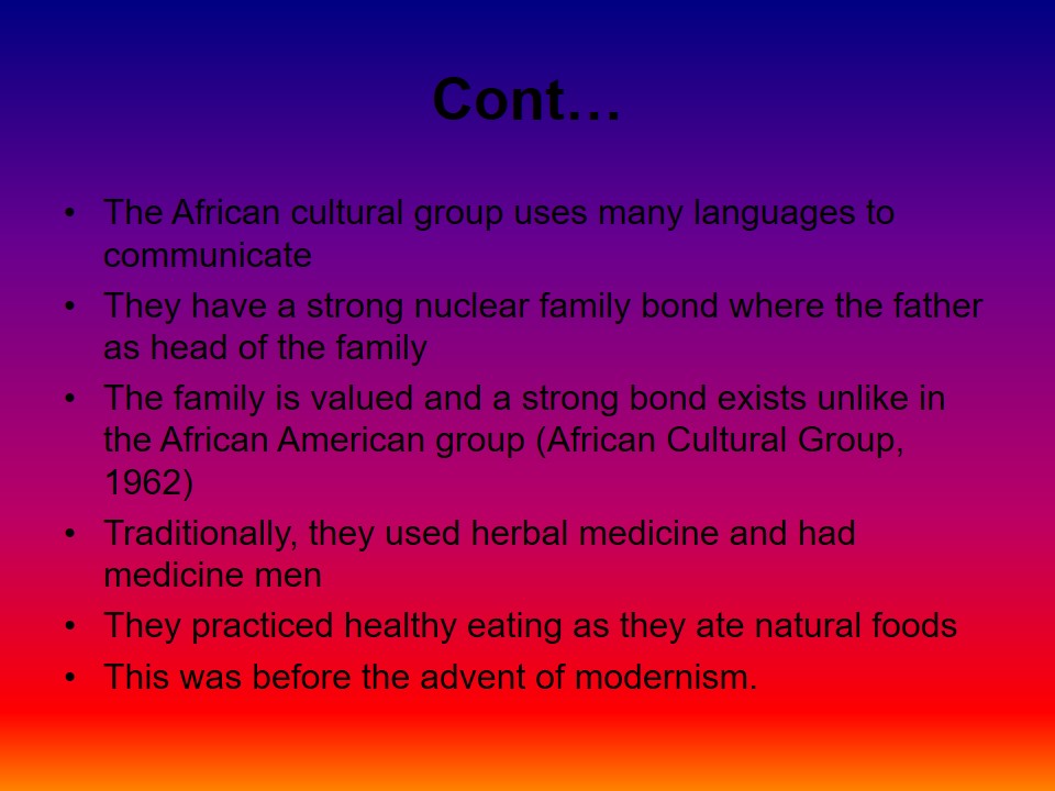 Cultural Groups