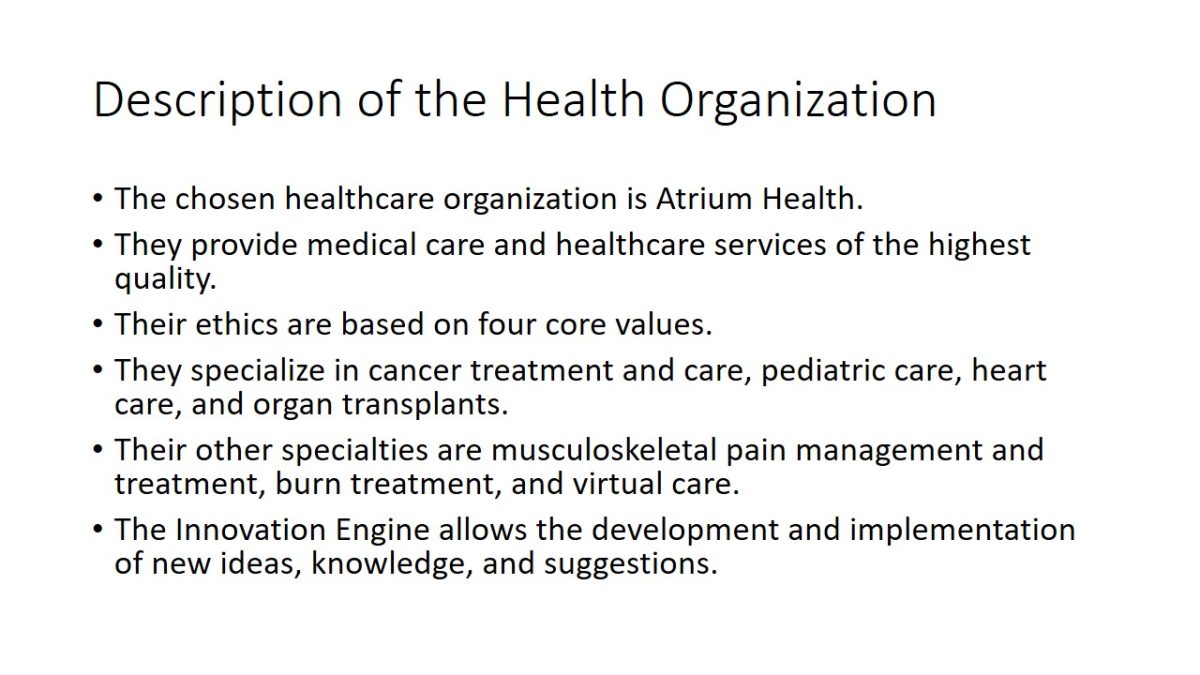 Description of the Health Organization