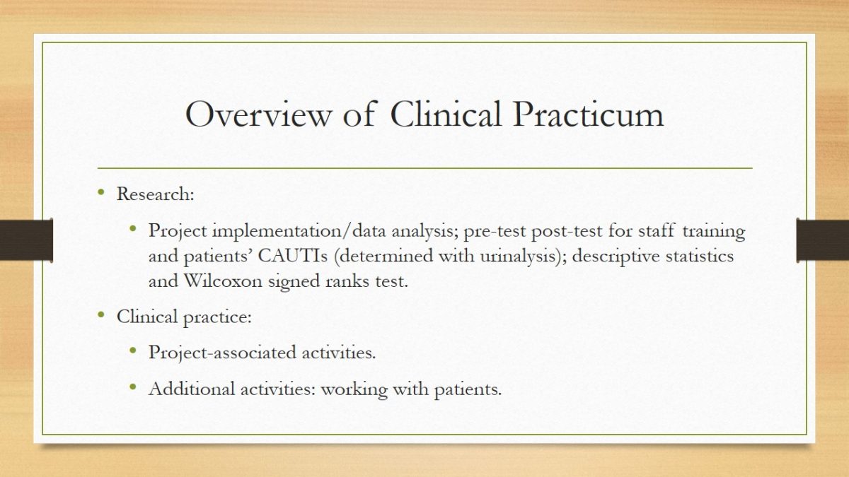 Overview of Clinical Practicum
