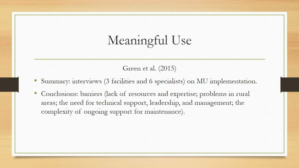 Meaningful Use