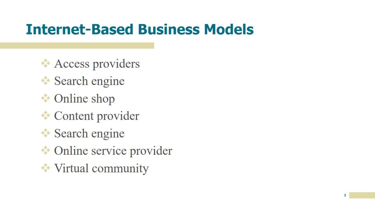 Internet-Based Business Models