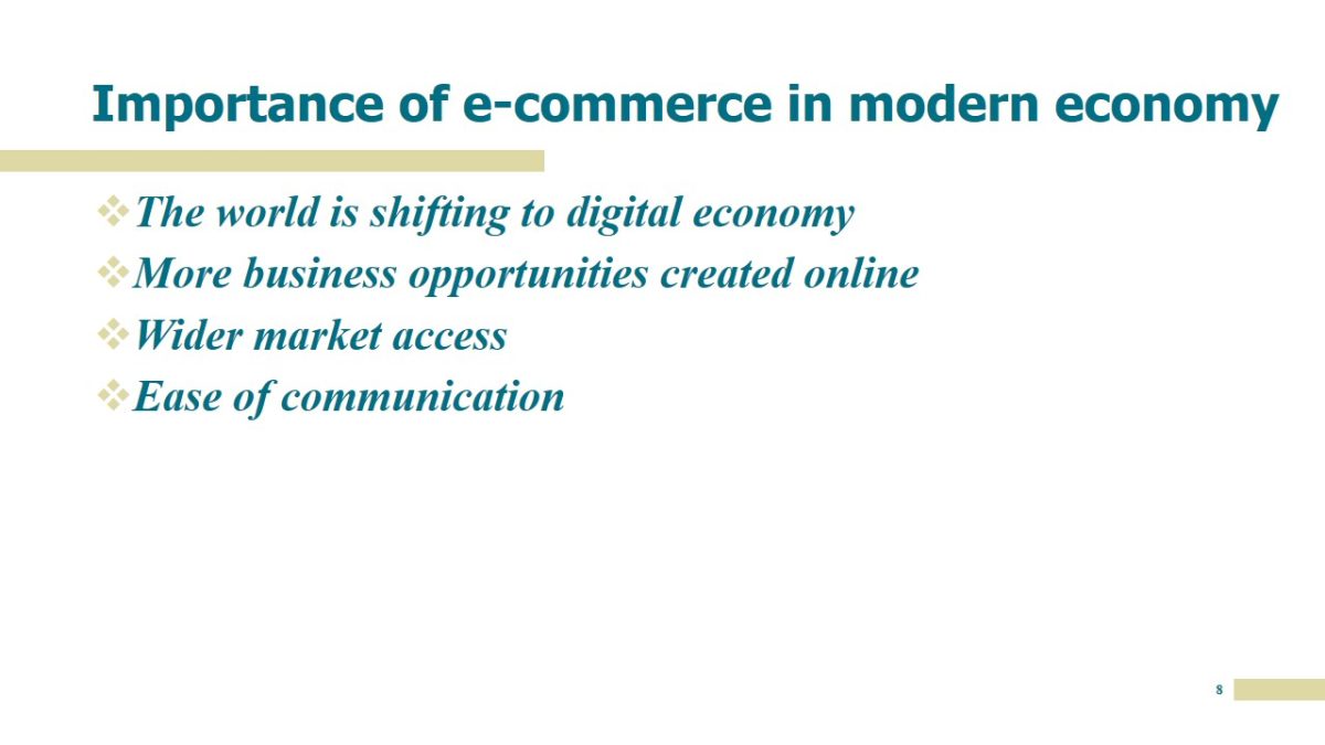 Importance of e-commerce in modern economy