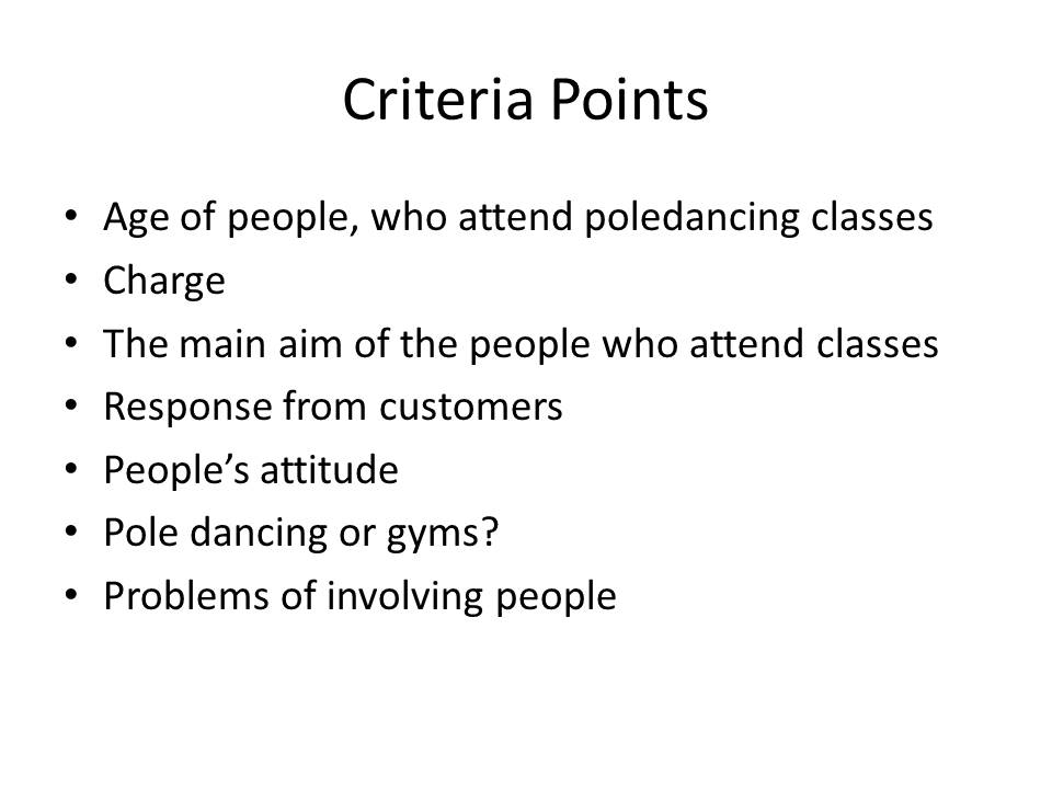 Criteria Points