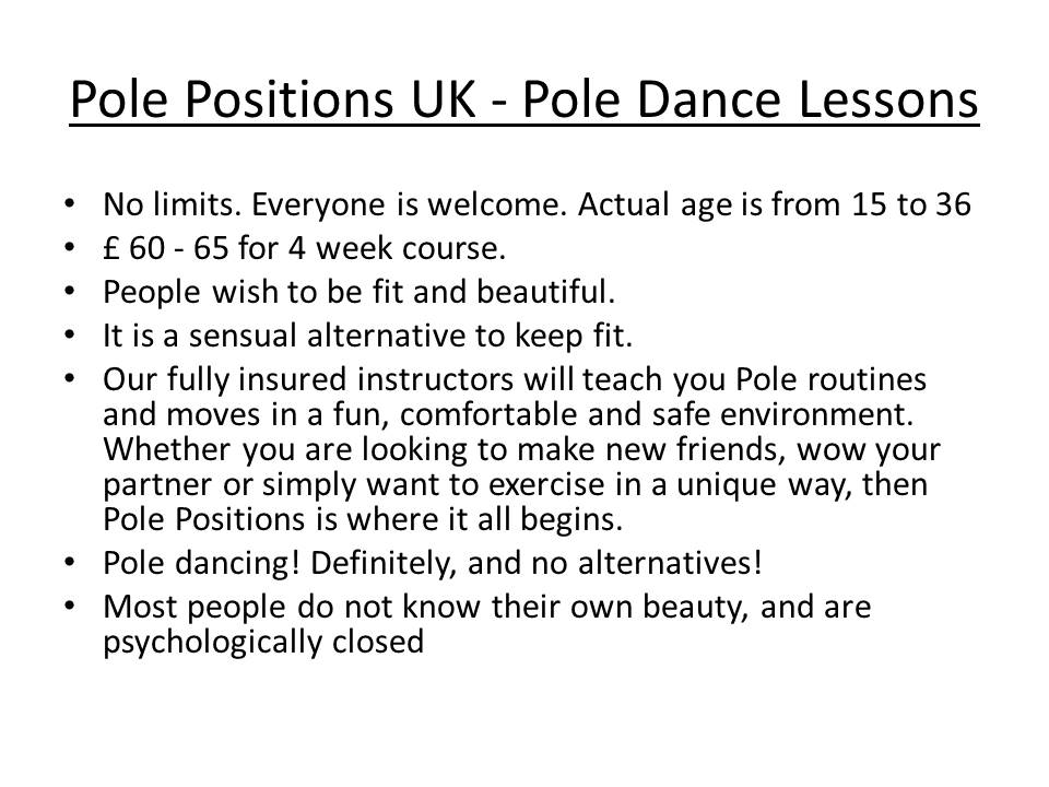 Pole Positions UK - Pole Dance Lessons
