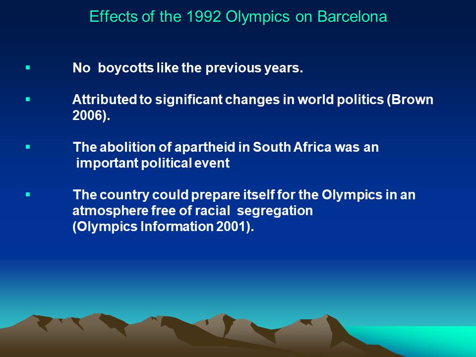 Effects of the 1992 Olympics on Barcelona 