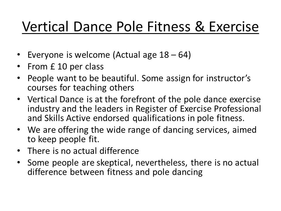Vertical Dance Pole Fitness & Exercise