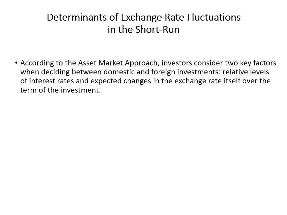 Determinants of Exchange Rate Fluctuations in the Short-Run