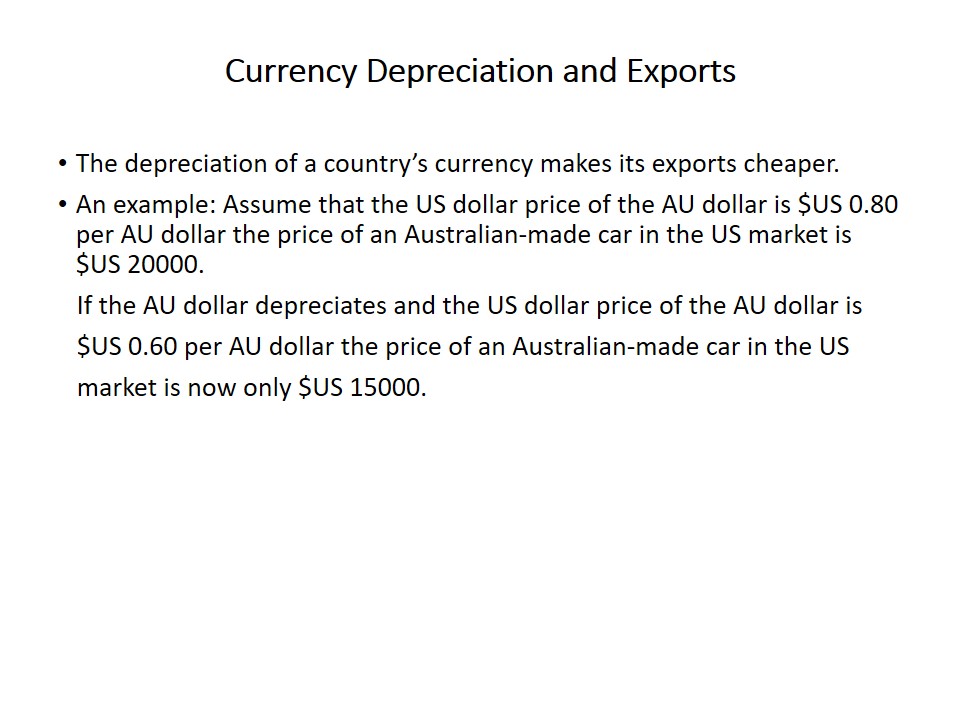 Currency Depreciation and Exports
