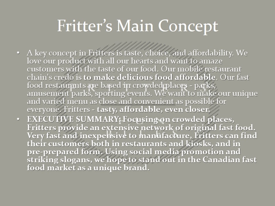 Fritter’s Main Concept
