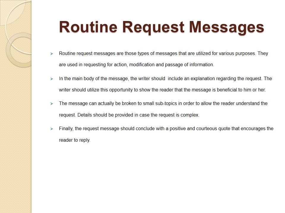 Routine Request Messages