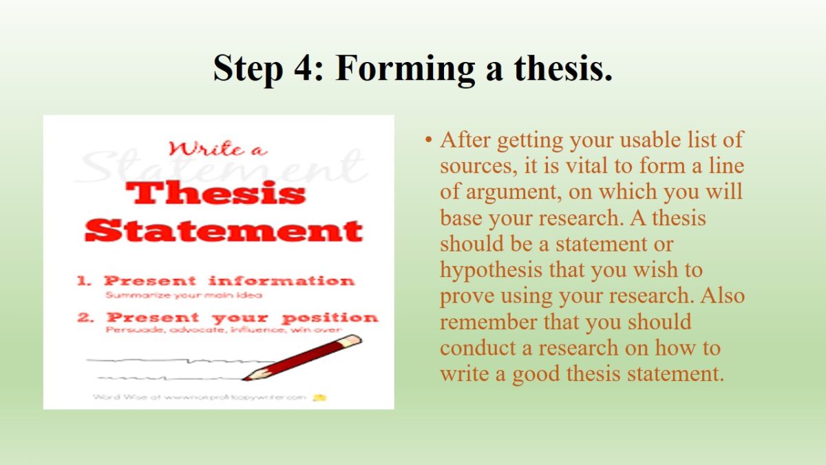 Forming a thesis