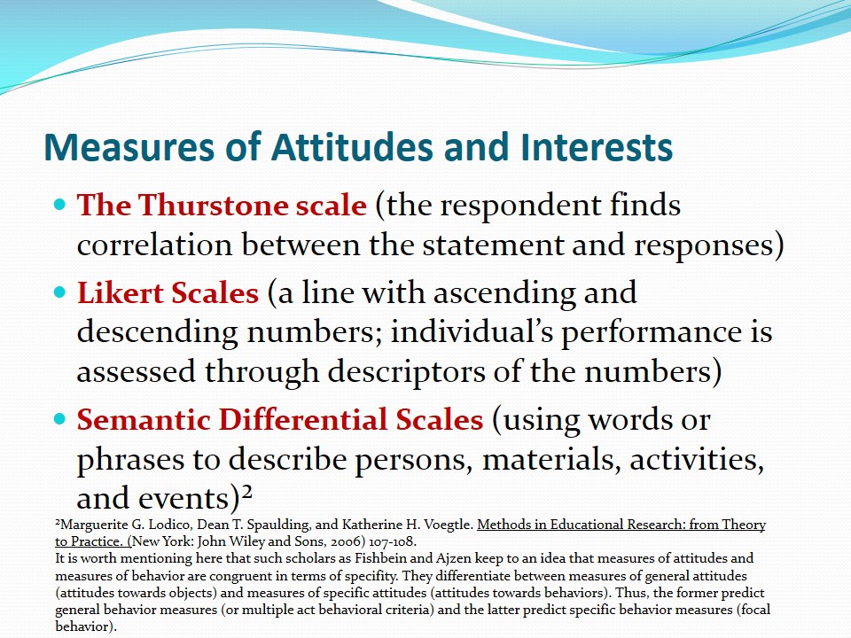 Measures of Attitudes and Interests
