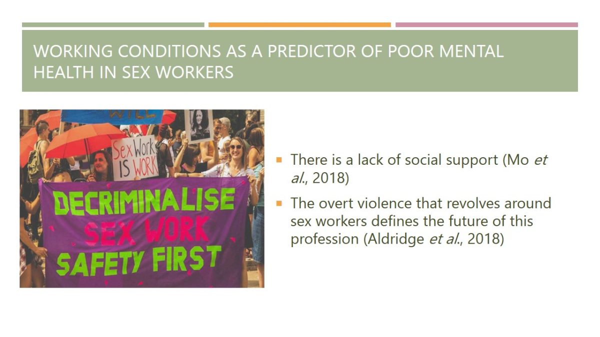 Working Conditions as a Predictor of Poor Mental Health in Sex Workers