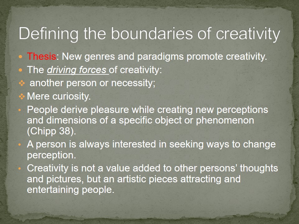 Defining the boundaries of creativity