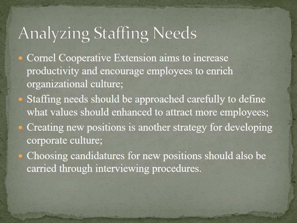 Analyzing Staffing Needs