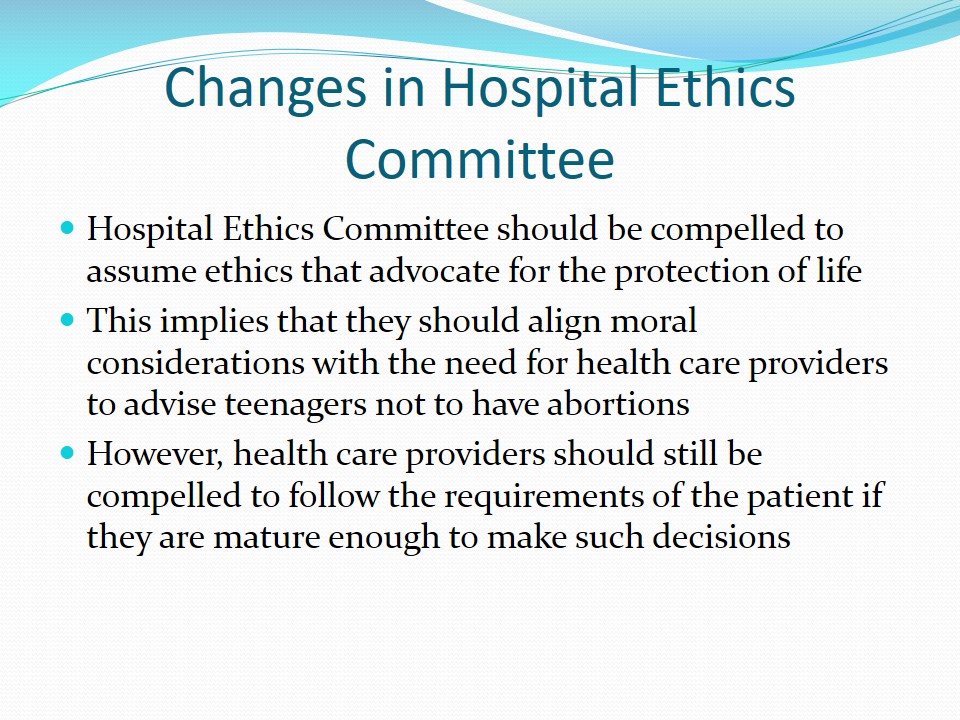 Changes in Hospital Ethics Committee
