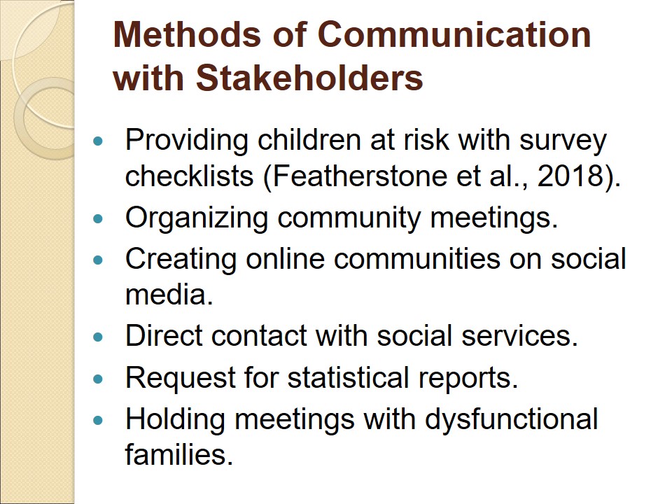 Methods of Communication with Stakeholders